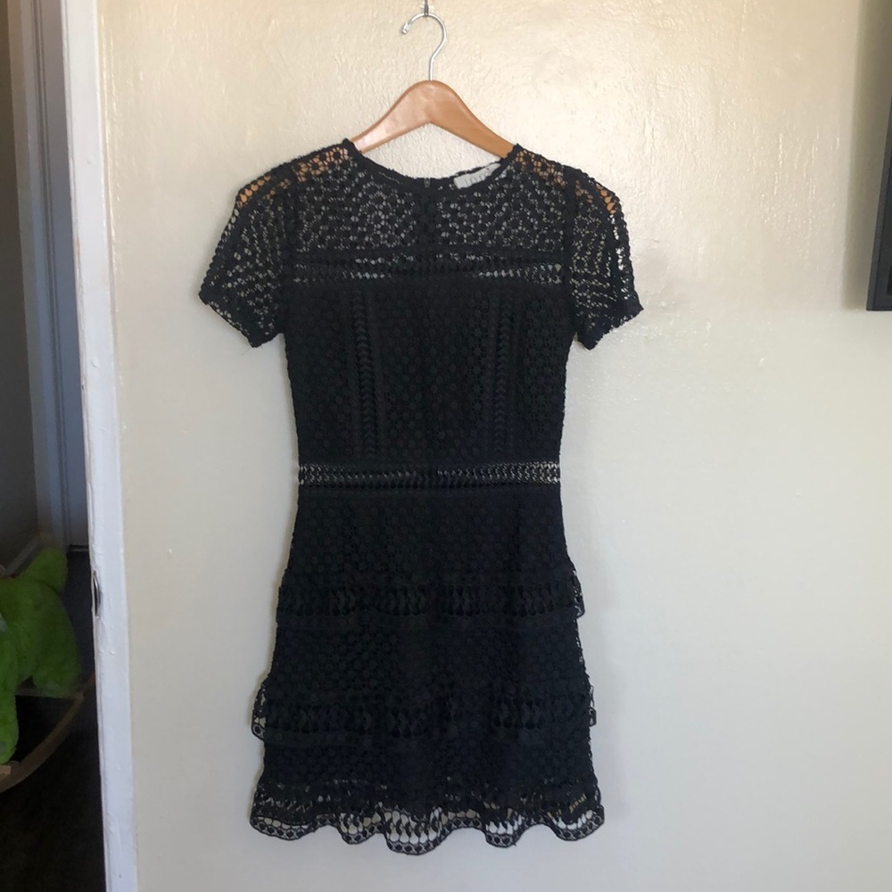 Laced black mini dress